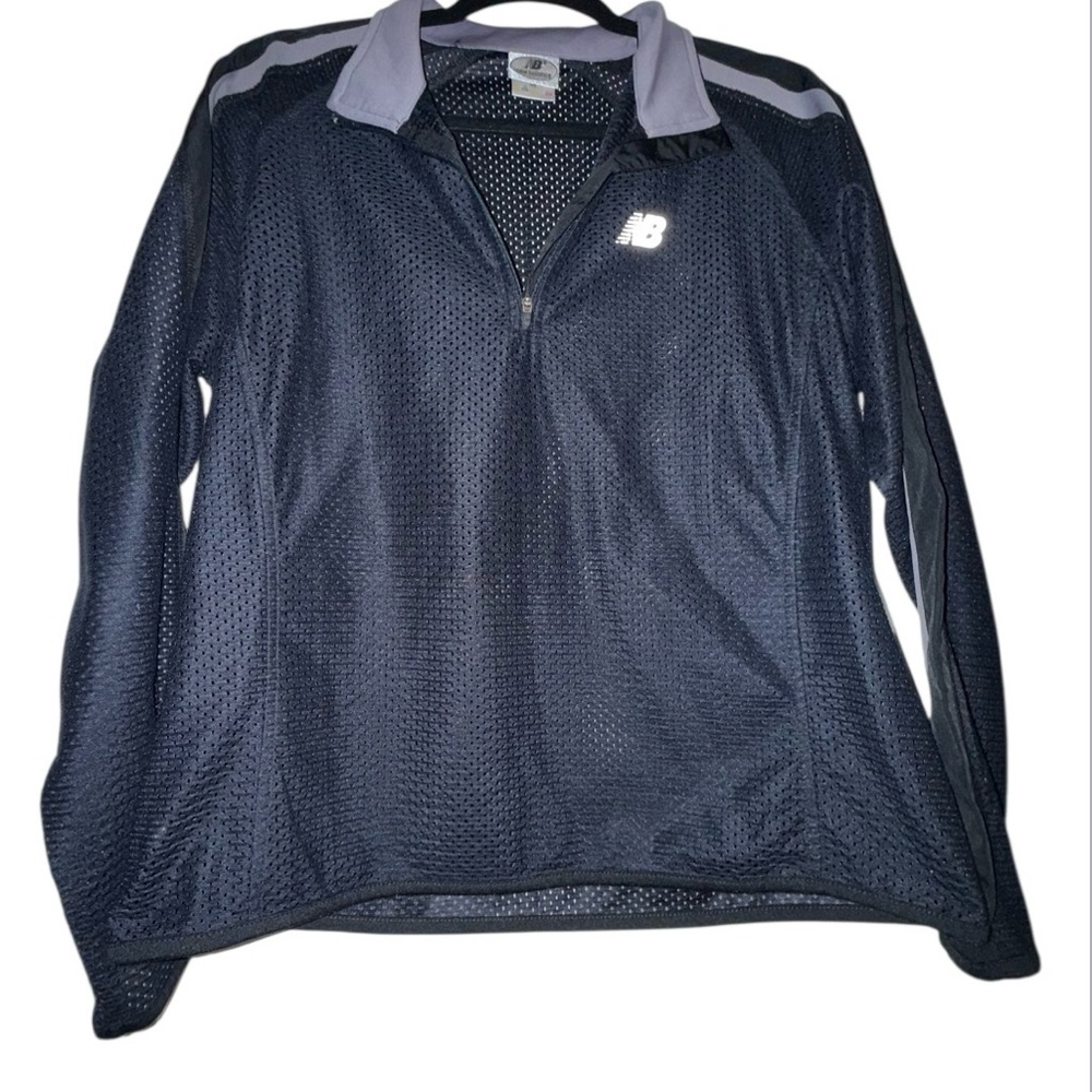 New Balance black mesh Half-Zip Athletic Jacket